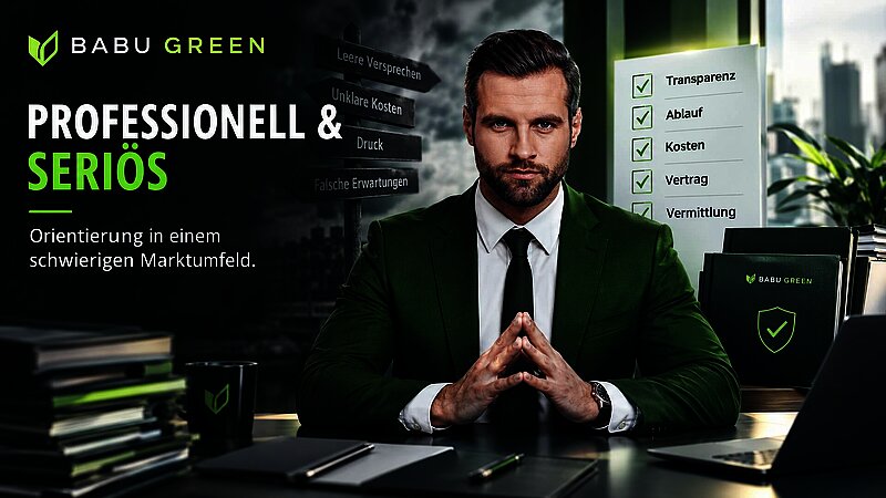 BABU GREEN Headerbild zu professioneller und seriöser Finanzsanierung in einem schwierigen Marktumfeld.