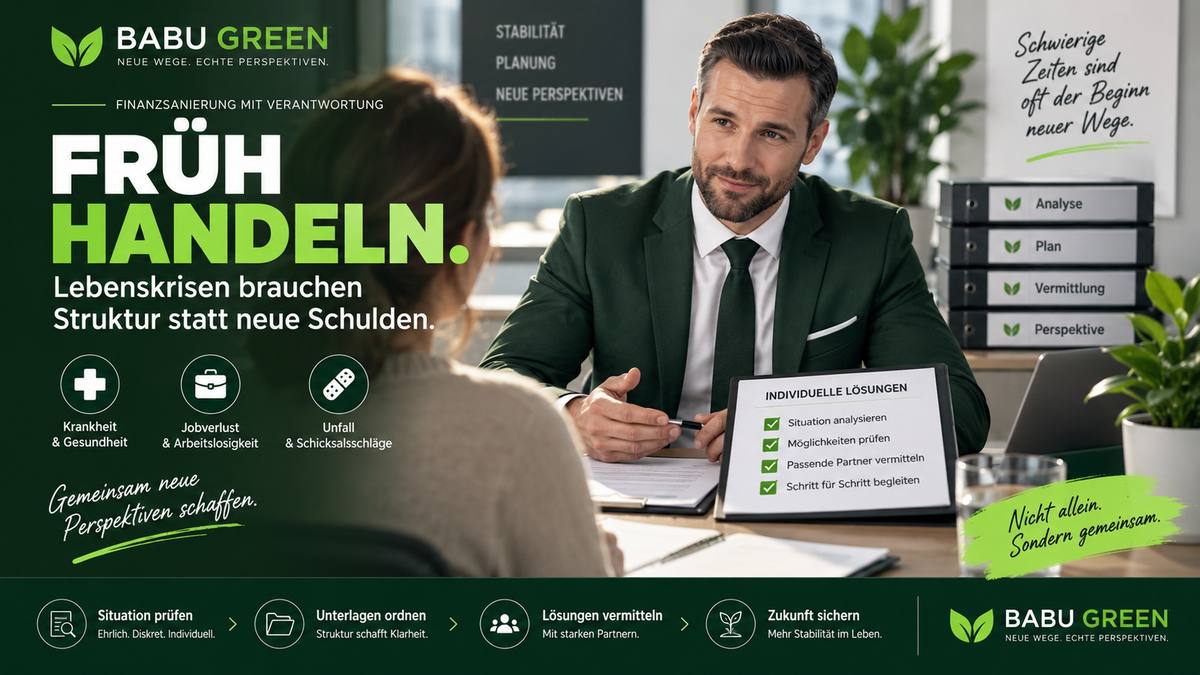 BABU GREEN Empfehlung – Finanzsanierung nach Krankheit, Jobverlust oder Unfall